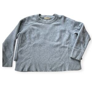 Madewell Women (Re)Sourced Cashmere Wool Blend Pullover Sweater Size S Blue Gray